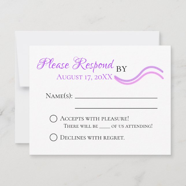 Tarjeta RSVP Fun Flamingo & Hearts Boda Suite (Anverso)