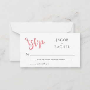 Tarjeta RSVP Genérica de escritura coral moderna