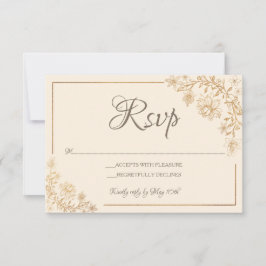 Tarjeta RSVP Gold Floral
