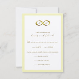Tarjeta RSVP Gold Golden Infinity Hand Clasp Weddi