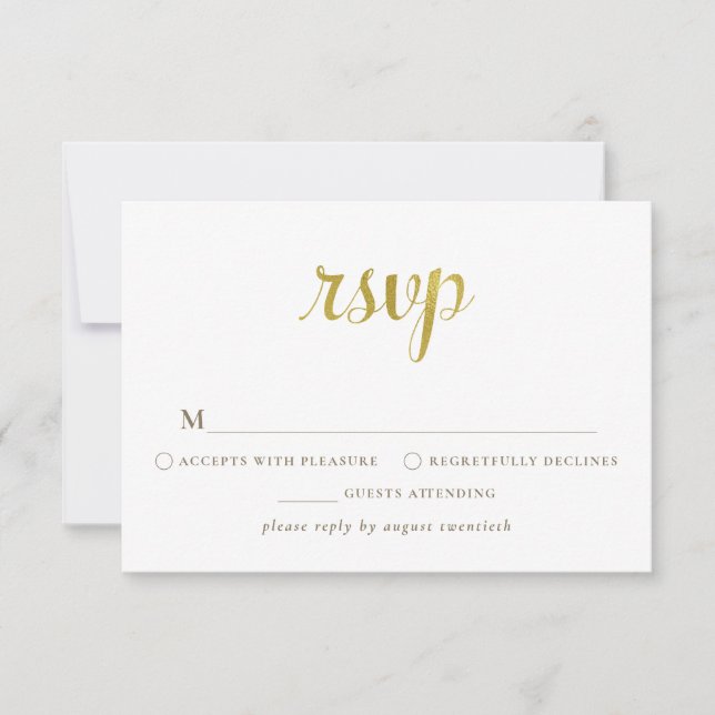 Tarjeta RSVP Gold White 50 Aniversario (Anverso)