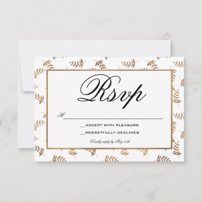 Tarjeta RSVP Gold y White (Anverso)
