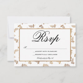 Tarjeta RSVP Gold y White