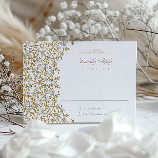 Tarjeta RSVP Golden Elegance para Boda (Subido por el creador)