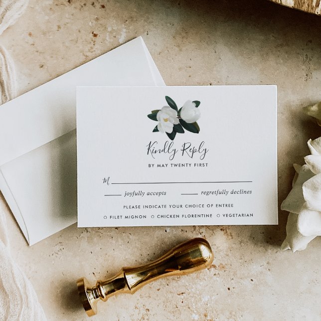 Tarjeta RSVP Grandiflora con opción de comida (Subido por el creador)