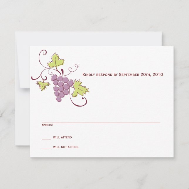 Tarjeta RSVP Grapevine (Anverso)
