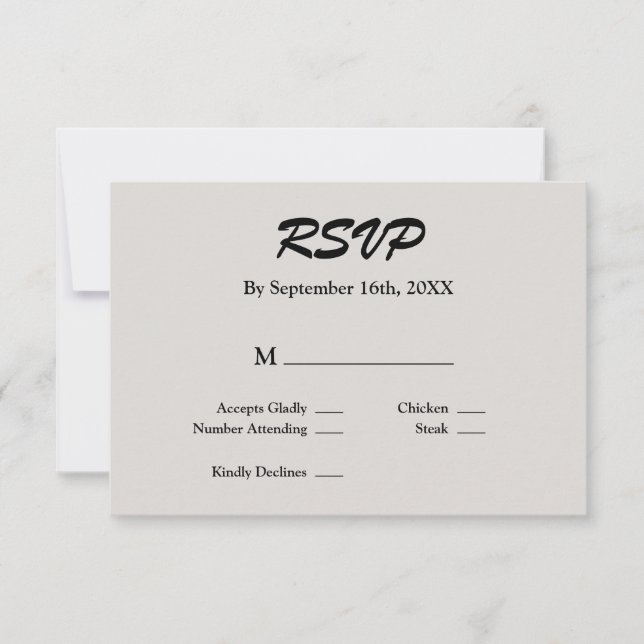 Tarjeta RSVP gris (Anverso)