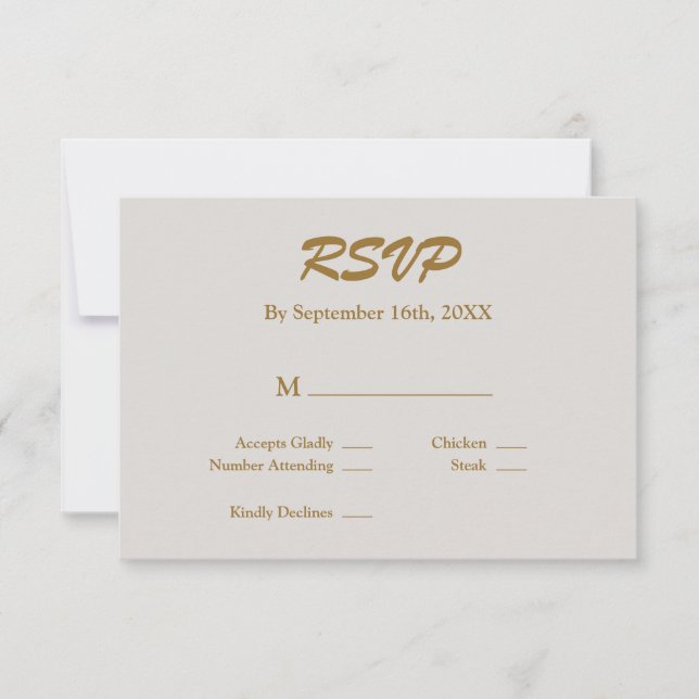 Tarjeta RSVP gris (Anverso)