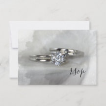 Tarjeta RSVP gris para Bodas de diamantes
