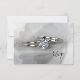 Tarjeta RSVP gris para Bodas de diamantes
