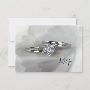 Tarjeta RSVP gris para Bodas de diamantes