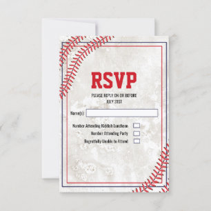 Tarjeta RSVP Grunge Vintage de Béisbol