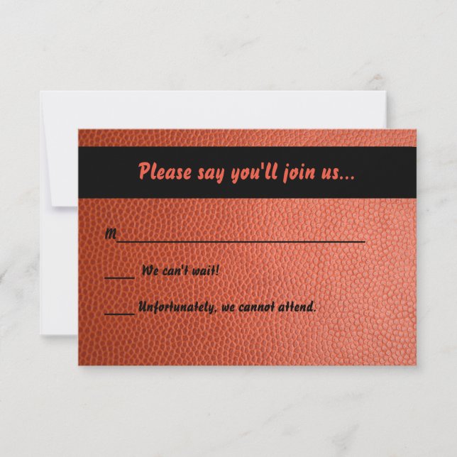 Tarjeta RSVP I para Hoops Bar Mitzvah Collection (Anverso)