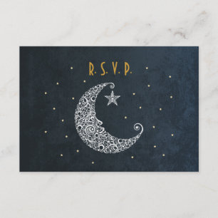 Tarjeta RSVP II de la boda lunar