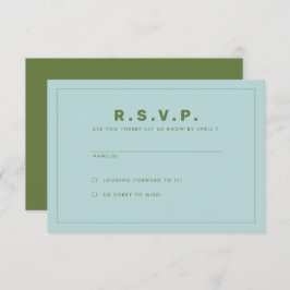 Tarjeta RSVP inspirada en Blue and Green Wes Ander
