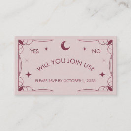 Tarjeta RSVP inspirada en Tarot rosa