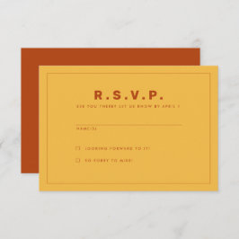 Tarjeta RSVP inspirada por el naranja y el amarill