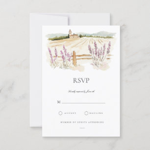 Tarjeta RSVP italiana de acuarela toscana