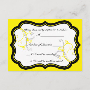Tarjeta RSVP Kurli-Q Ivory B (Amarillo)