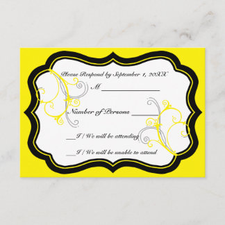 Tarjeta RSVP Kurli-Q Ivory B (Amarillo)