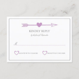 Tarjeta RSVP / Lilac y gris de boda encantadora