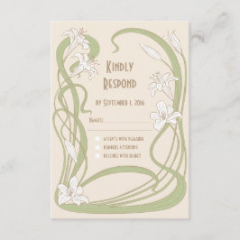 Tarjeta RSVP Lilies Blancas