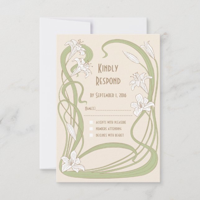 Tarjeta RSVP Lilies Blancas (Anverso)