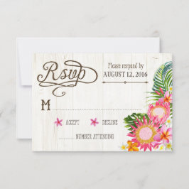 Tarjeta RSVP Luau Hawaii Boda Beach Rustic Beach
