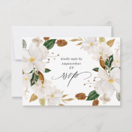 Tarjeta RSVP Magnolia White Floral w Meal