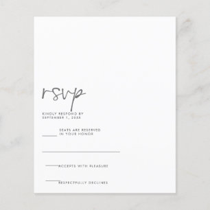Tarjeta RSVP manuscrita moderna