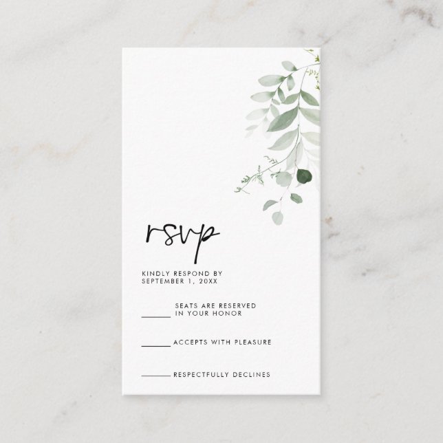 Tarjeta RSVP manuscrita moderna (Anverso)