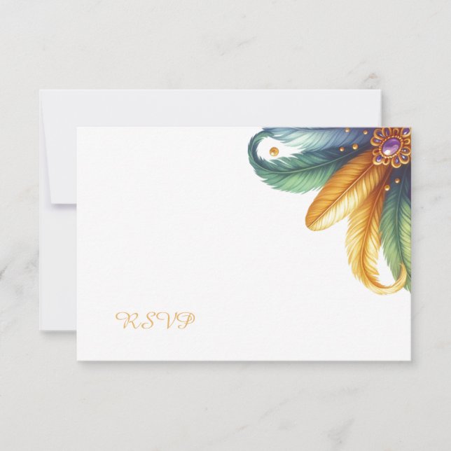 Tarjeta RSVP Mardi Gras (Anverso)