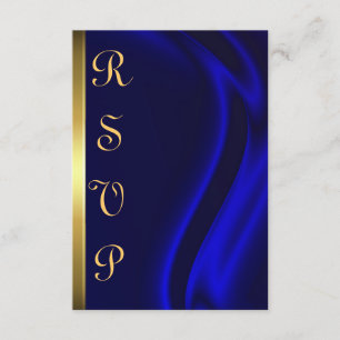 Tarjeta RSVP Marquis Blue Silk Gold