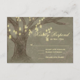 Tarjeta RSVP Mason Jar Wedding de roble rústico