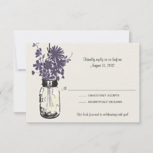 Tarjeta RSVP Mason Jar & WildFlores