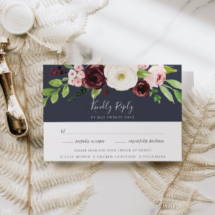 Tarjeta RSVP Medianoche Romance Meal Choice