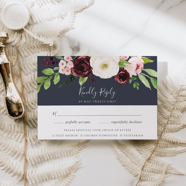 Tarjeta RSVP Medianoche Romance Meal Choice (Subido por el creador)