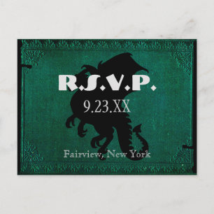 Tarjeta RSVP Medieval Dragon Sword Vintage