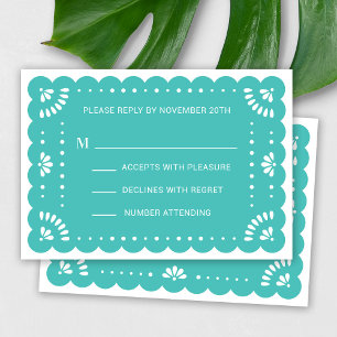 Tarjeta RSVP Mexicana Papel Picado