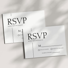 Tarjeta RSVP mínima básica básica simple de matrim