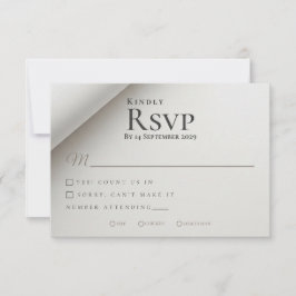 Tarjeta RSVP mínima plegable de boda moderna