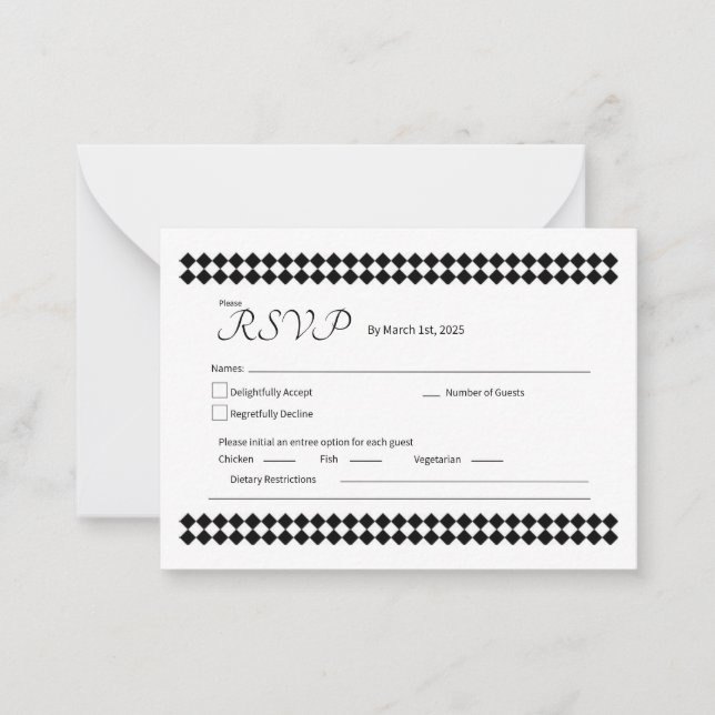 Tarjeta RSVP minimalista (Anverso)
