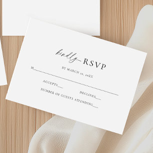 Tarjeta RSVP minimalista clásica elegante