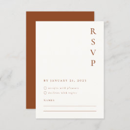 Tarjeta RSVP Minimalista de Naranja quemado