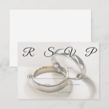 Tarjeta RSVP Minimalista elegante de anillos bodas