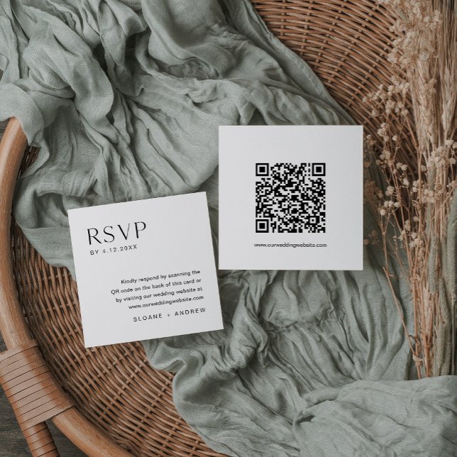 Tarjeta RSVP Minimalista HARLOW, inserción de códi (Subido por el creador)