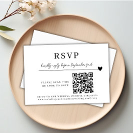 Tarjeta RSVP Minimalista moderna de código QR para