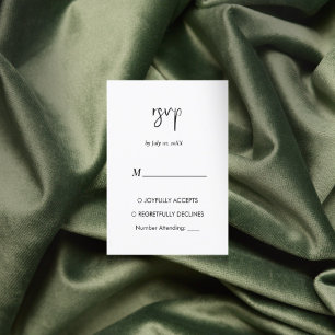 Tarjeta rsvp minimalista moderna y elegante