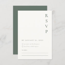 Tarjeta RSVP Minimalista Sage