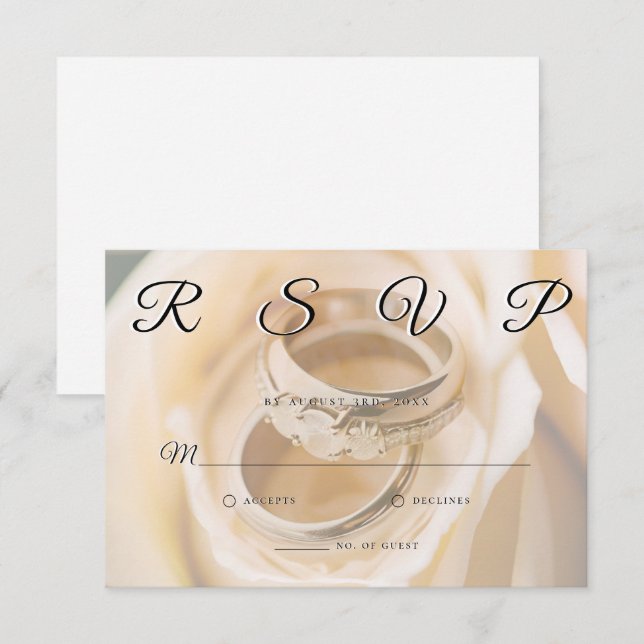 Tarjeta RSVP Minimalista simple y elegante para bo (Anverso / Reverso)